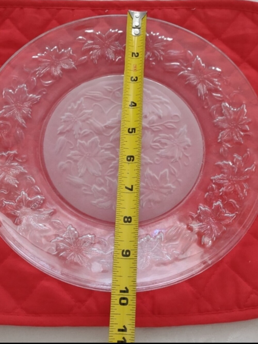 Princess House Frosted Clear Glass Embossed Floral Design